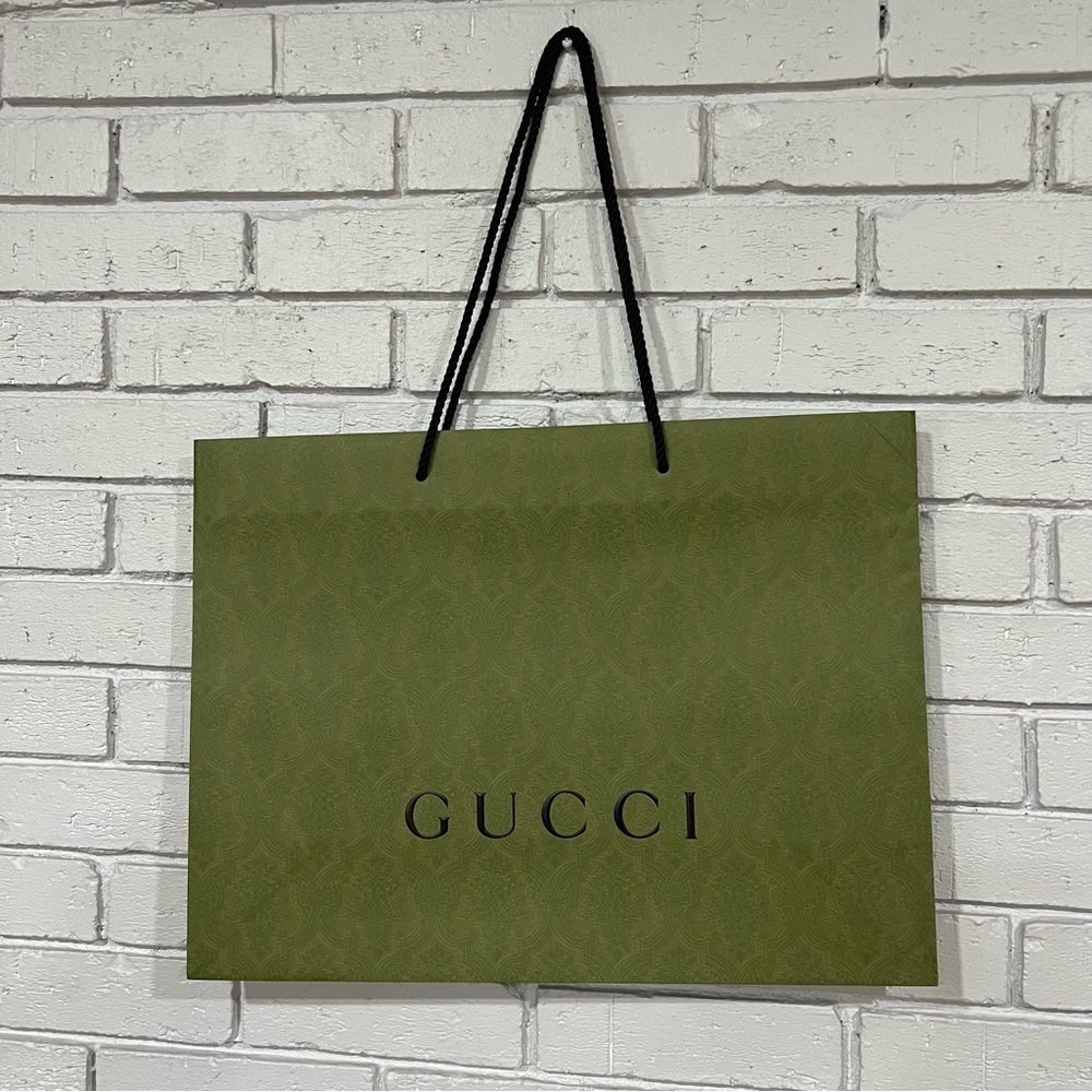 Gucci‎ Green Paper Shopping Bag